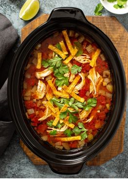 Meal cooked in a slow cooker