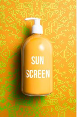 A picture of a sunscreen bottle