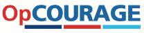 Op Courage logo in red and blue